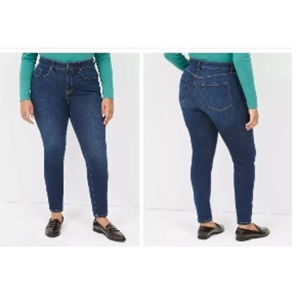 New NWT Lane Bryant Super Stretch Signature Fit‎ Skinny Mid Rise Size 22 Long - Picture 1 of 9